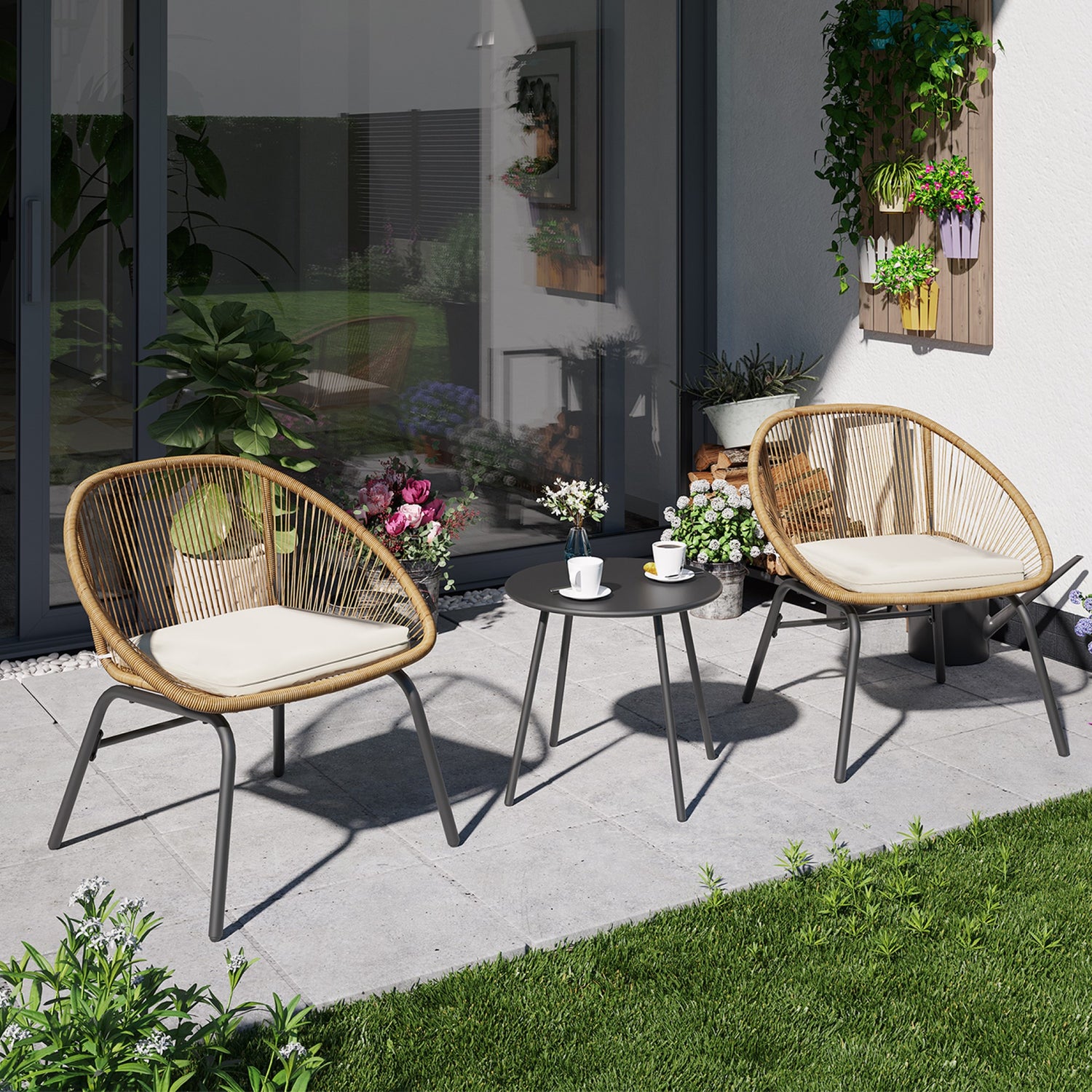 Lausaint Home 3-piece Wicker Bistro Set