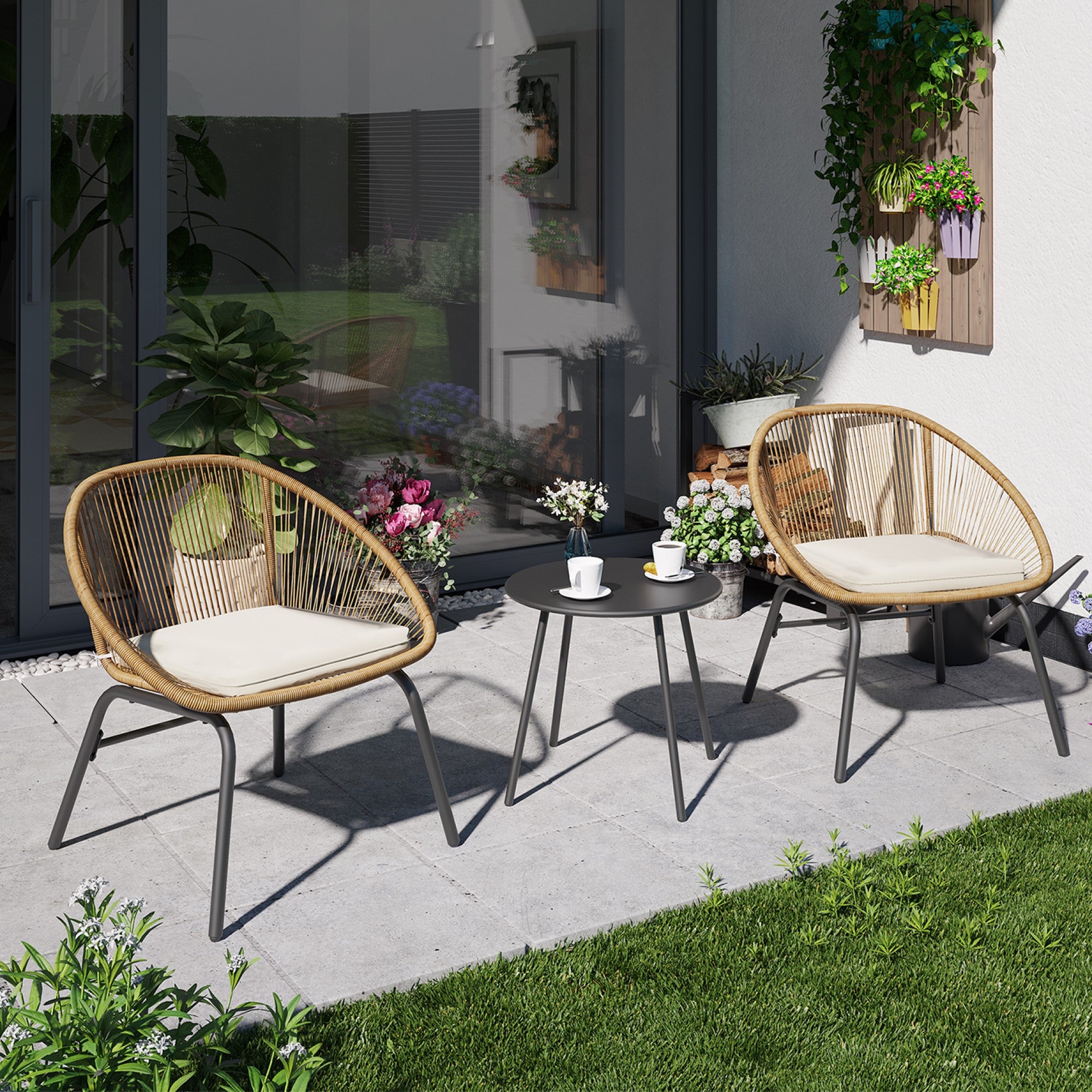 Lausaint Home 3-piece Wicker Bistro Set