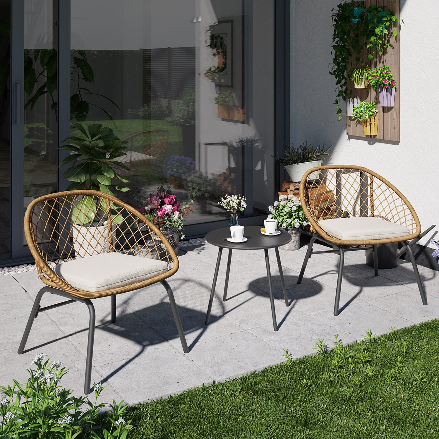 Lausaint Home 3-piece Wicker Bistro Set