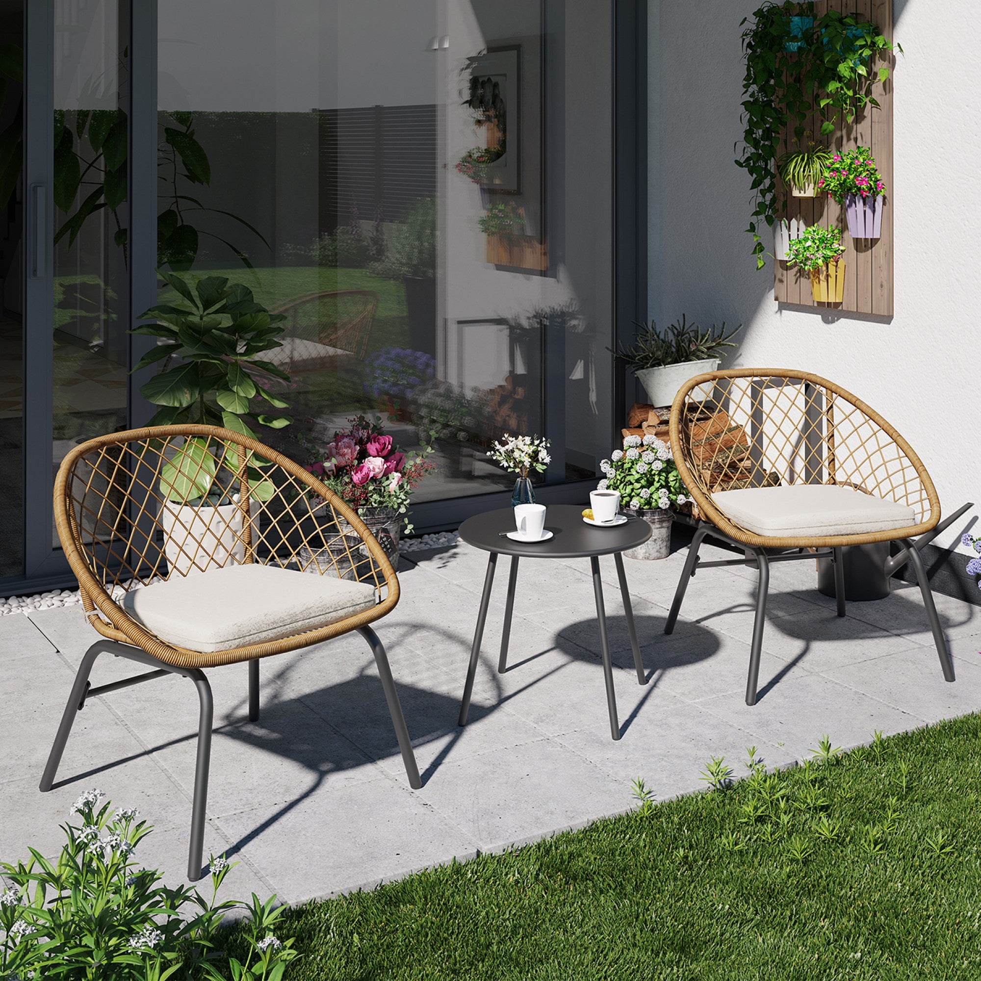 Lausaint Home 3-piece Wicker Bistro Set