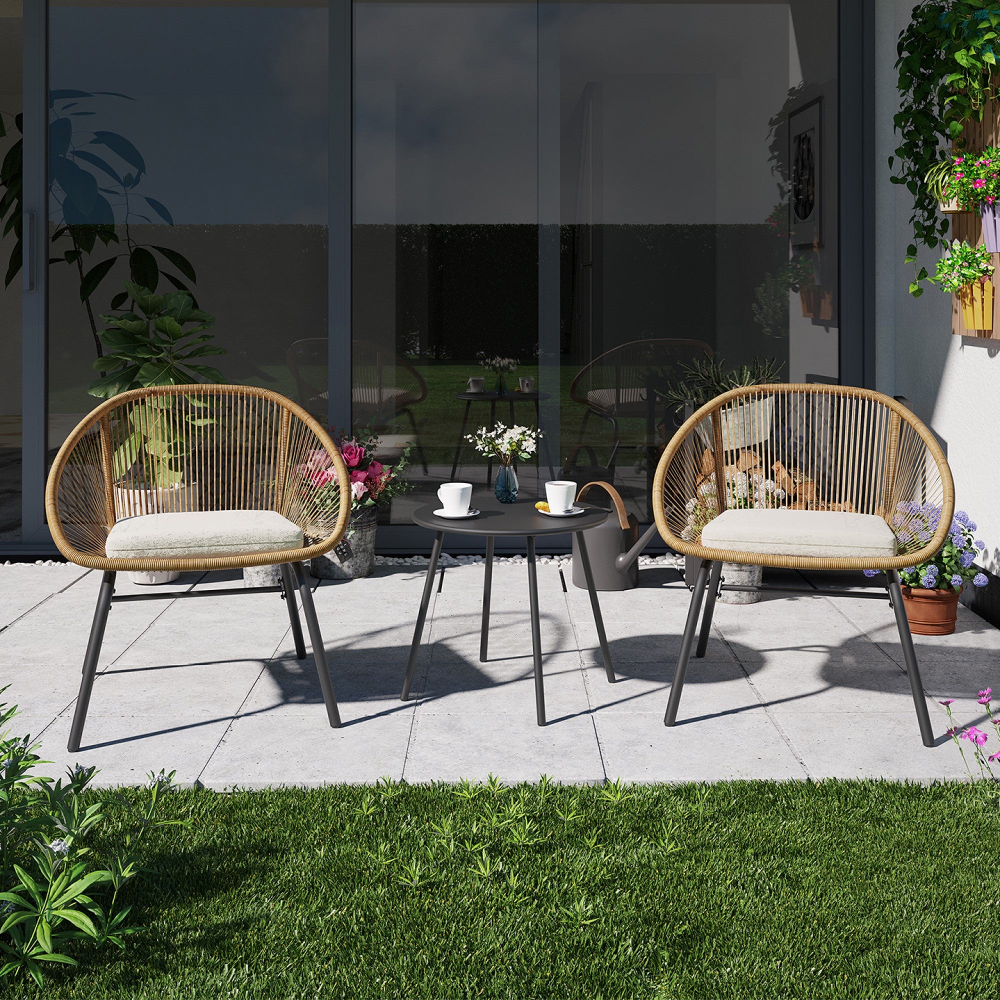 Lausaint Home 3-piece Wicker Bistro Set
