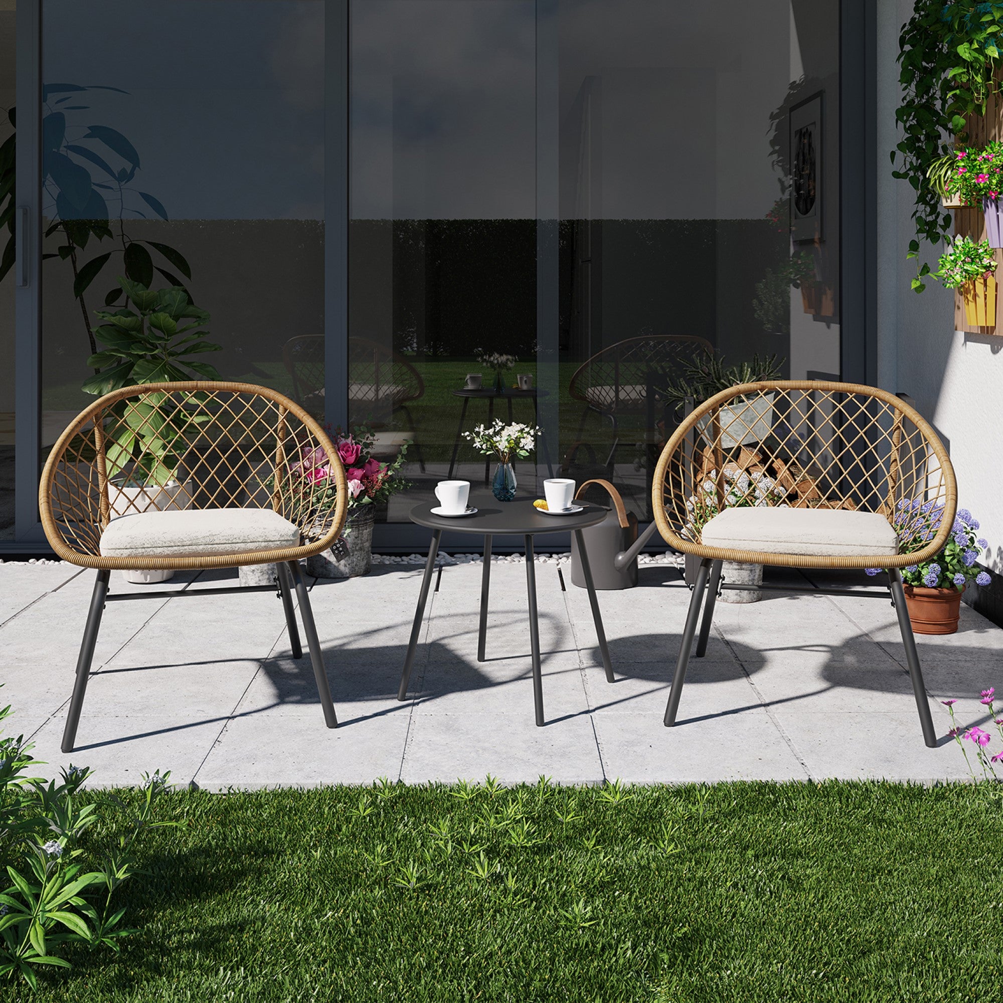 Lausaint Home 3-piece Wicker Bistro Set