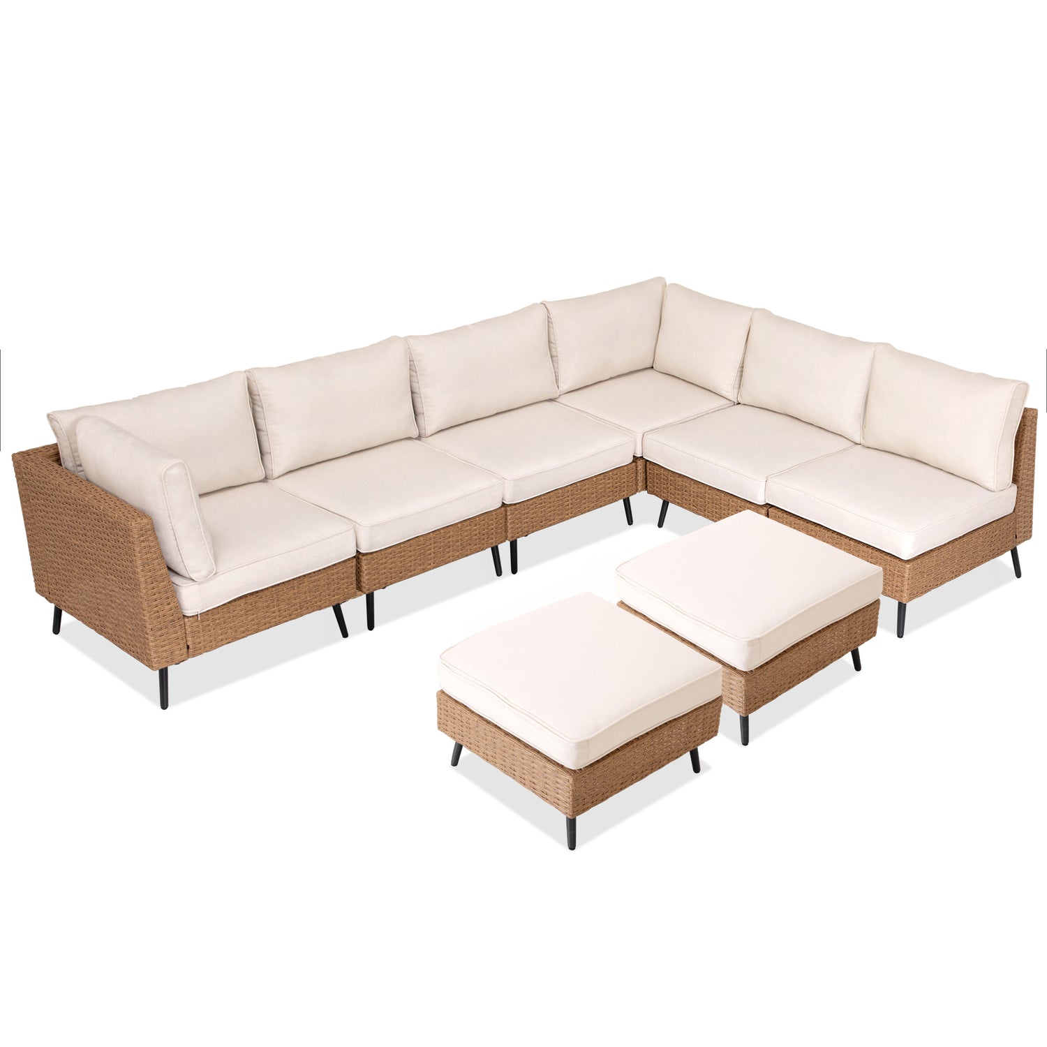 Lausaint Home 8-Piece Wicker Sectional Sofa