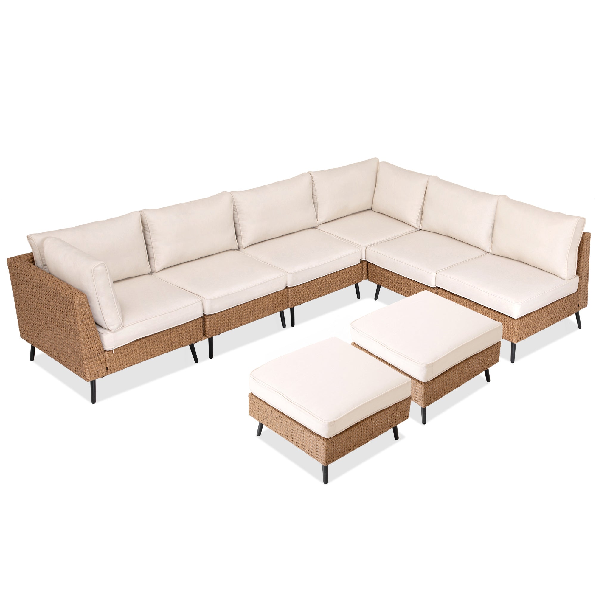 Lausaint Home 8-Piece Wicker Sectional Sofa