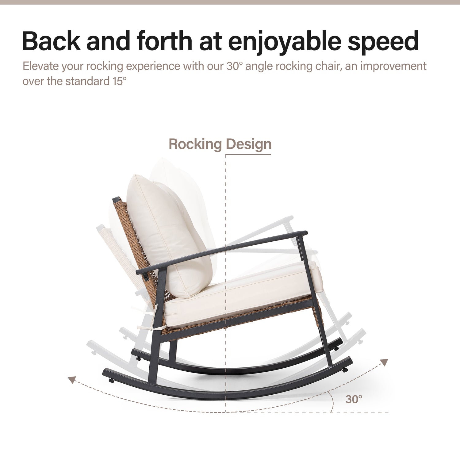 LAUSAINT HOME 3 Pieces Rocking Bistro Set