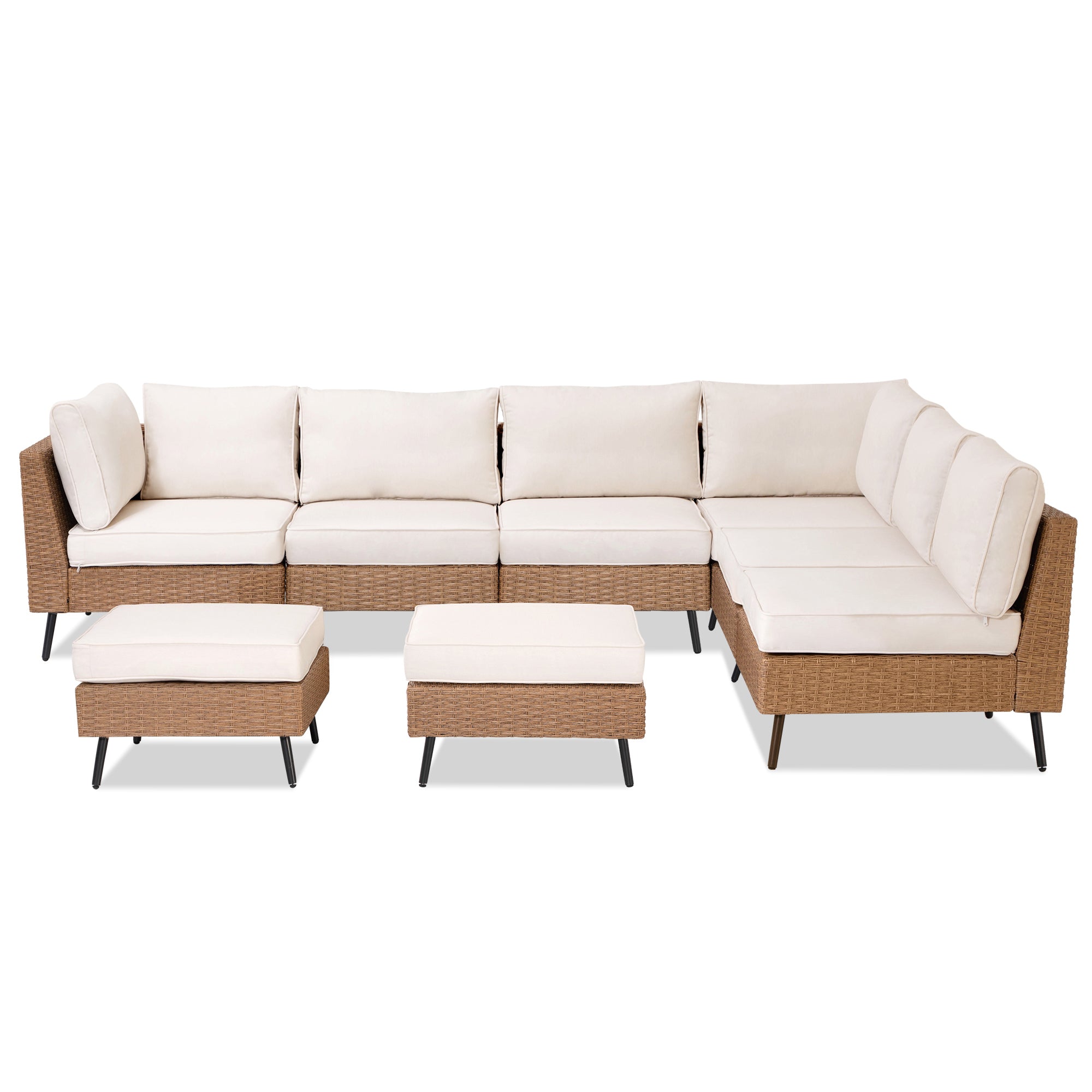 Lausaint Home 8-Piece Wicker Sectional Sofa