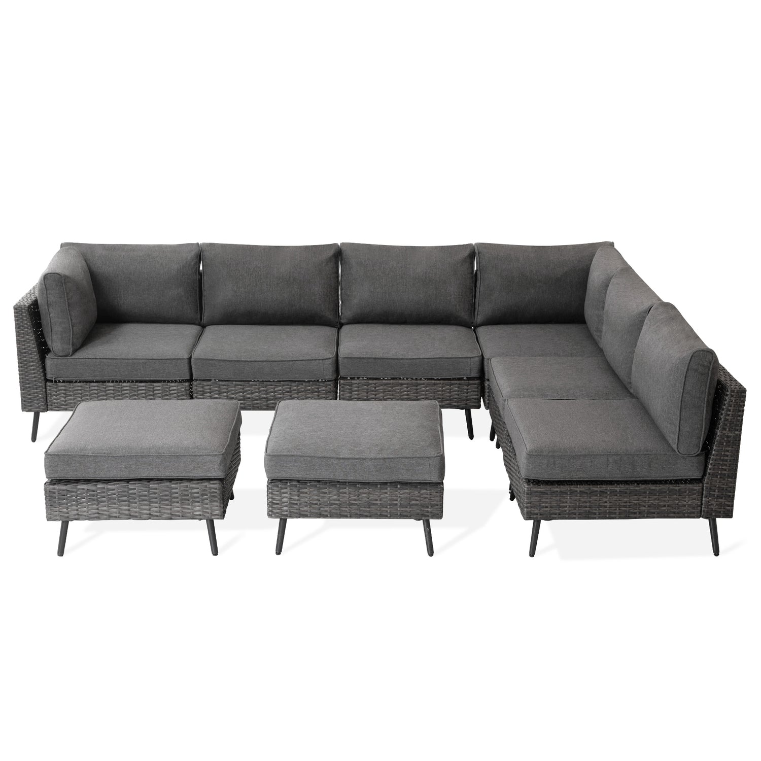 Lausaint Home 8-Piece Wicker Sectional Sofa