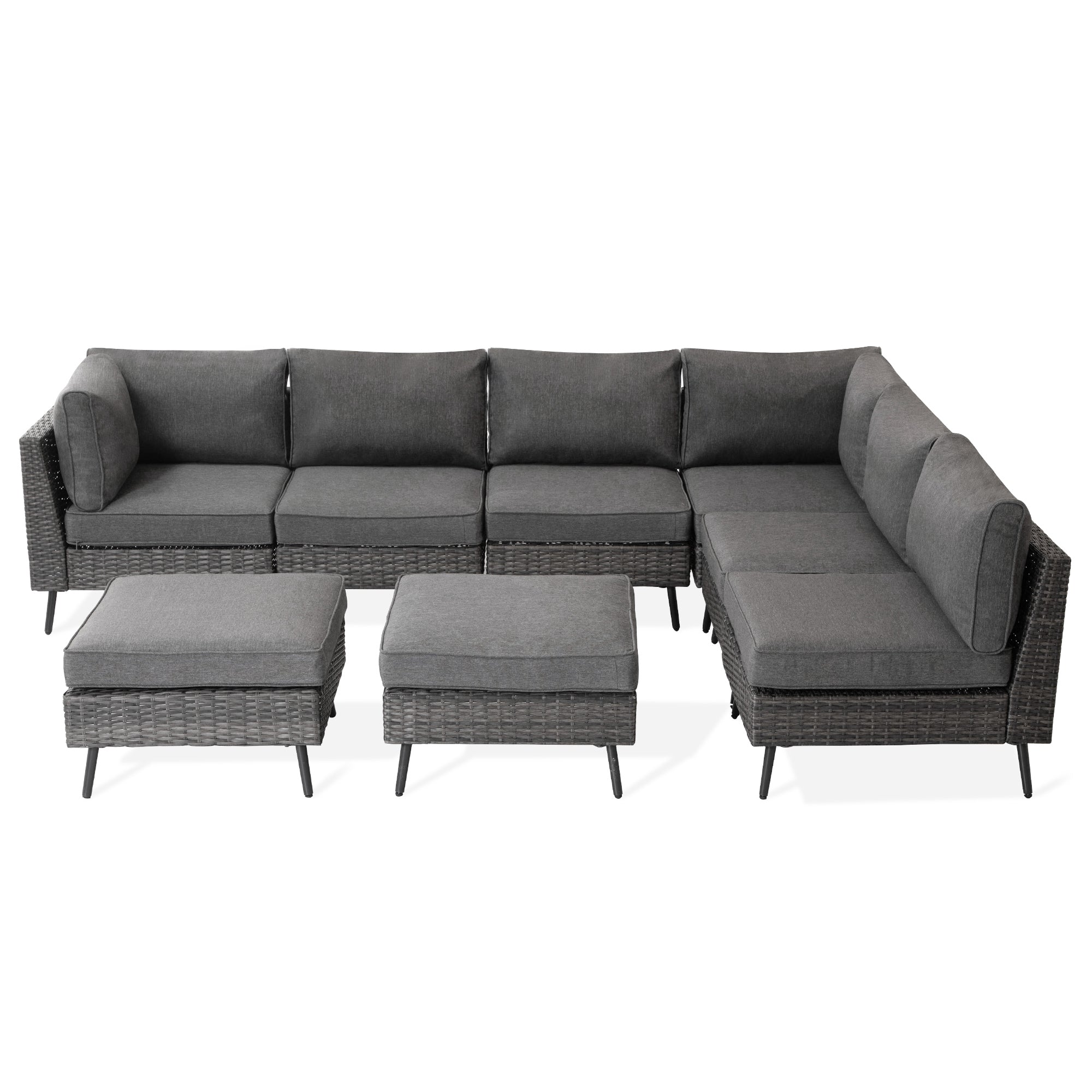 Lausaint Home 8-Piece Wicker Sectional Sofa