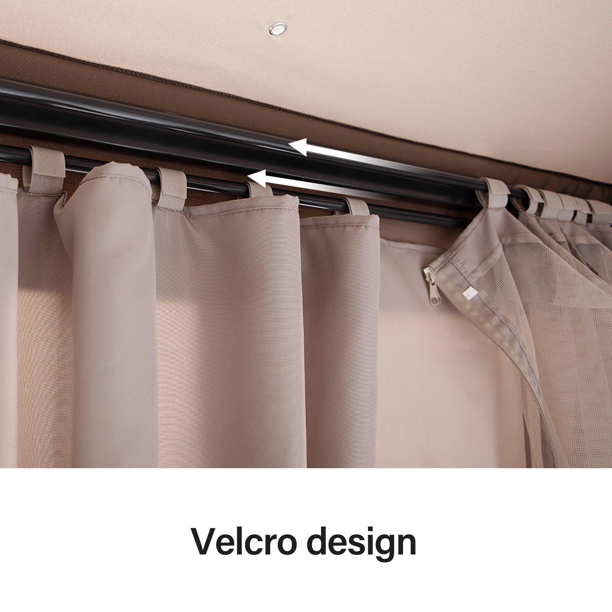 LAUSAINT HOME Gazebo Privacy Curtain with Zipper and 4-Panels Side Wall Universal Replacement