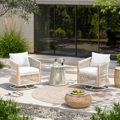 LAUSAINT HOME 3-Piece Outdoor Swivel Rocking Bistro Set