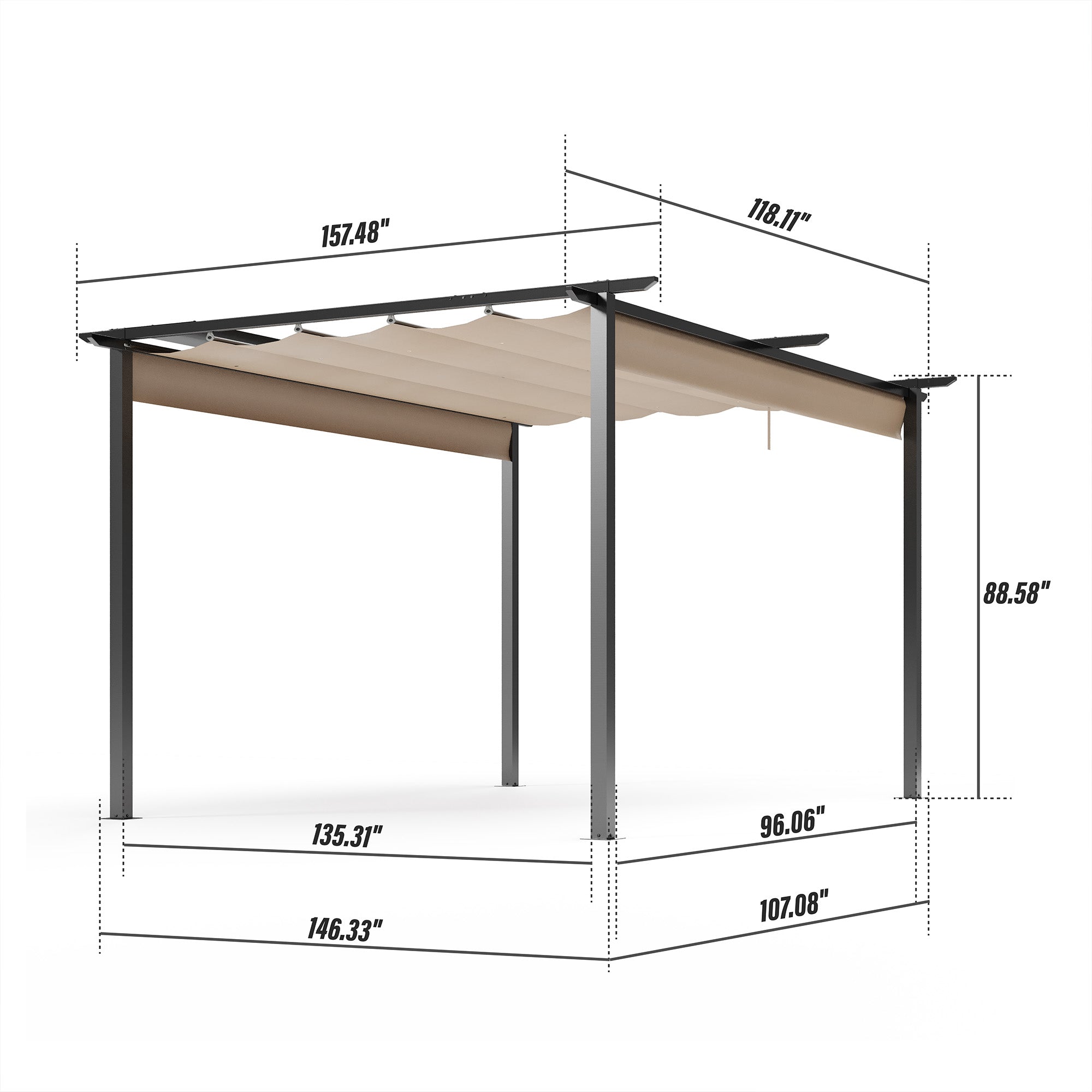 Aluminum Pergola with Canopy