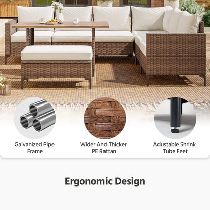 8 Pieces Outdoor Patio Furniture Sets