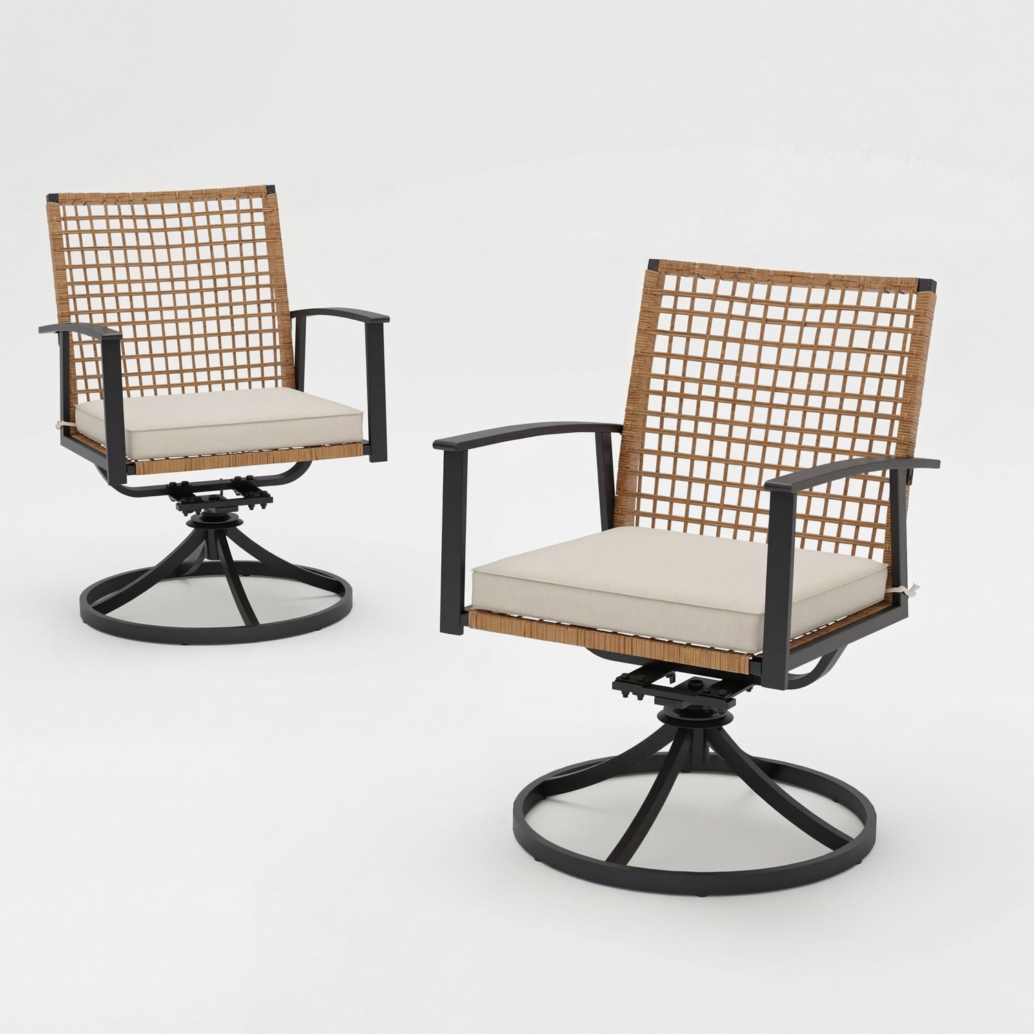 LAUSAINT HOME 7 Pieces Patio Dining Set Outdoor Dining Set with 6 Swivel Chairs Conversation Set for Backyard