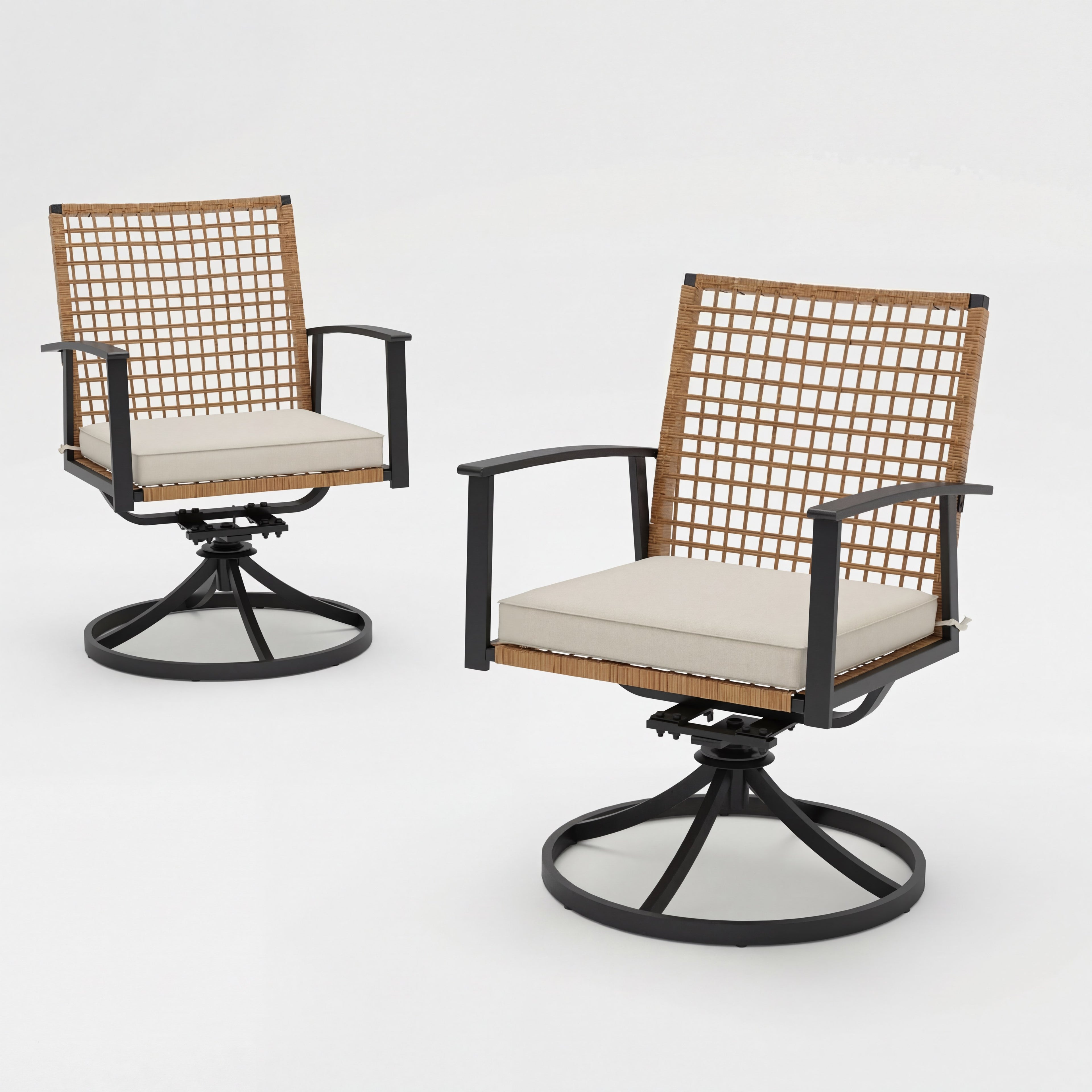 LAUSAINT HOME 7 Pieces Patio Dining Set Outdoor Dining Set with 6 Swivel Chairs Conversation Set for Backyard