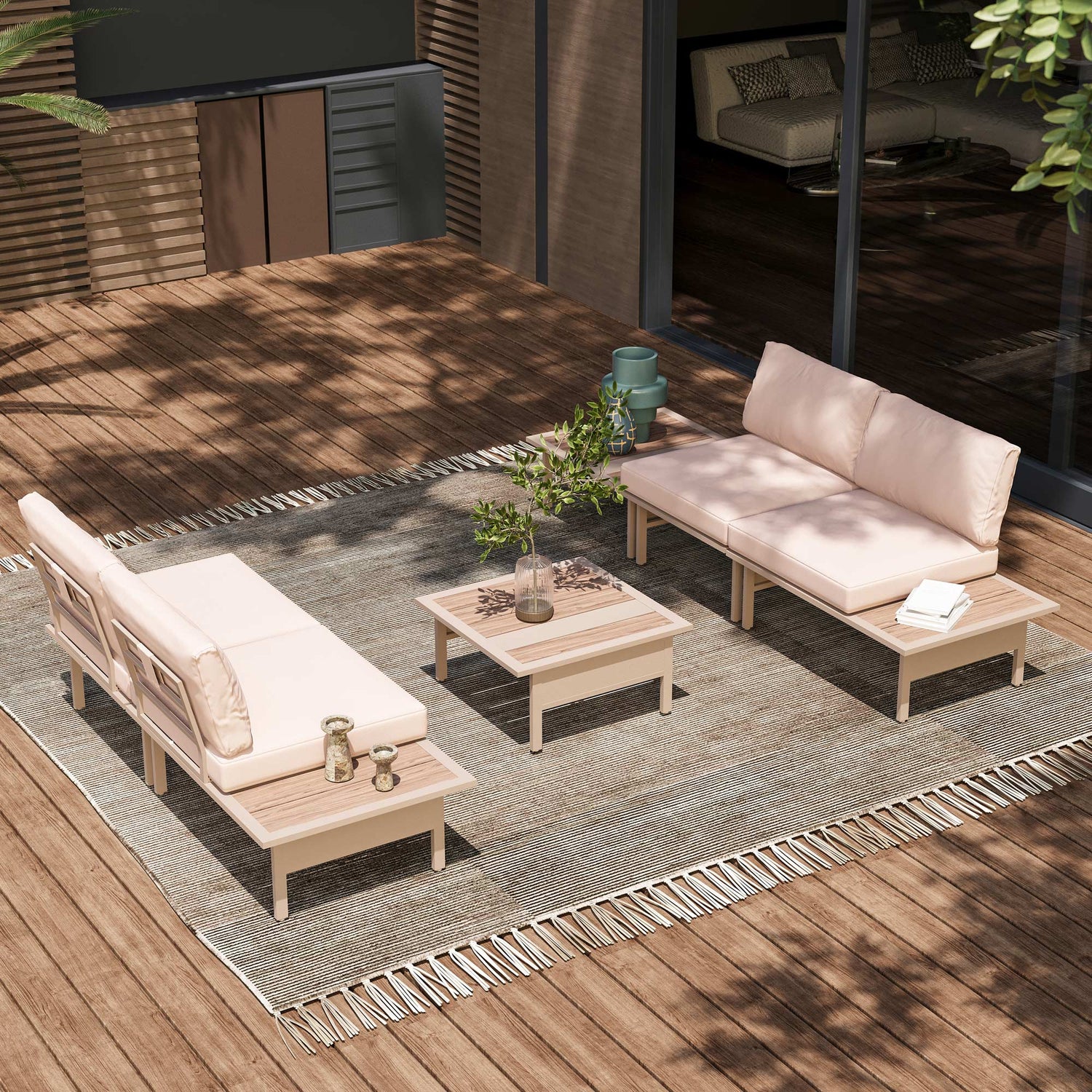 LAUSAINT HOME 6 Pieces Patio Furniture Set (Beige)