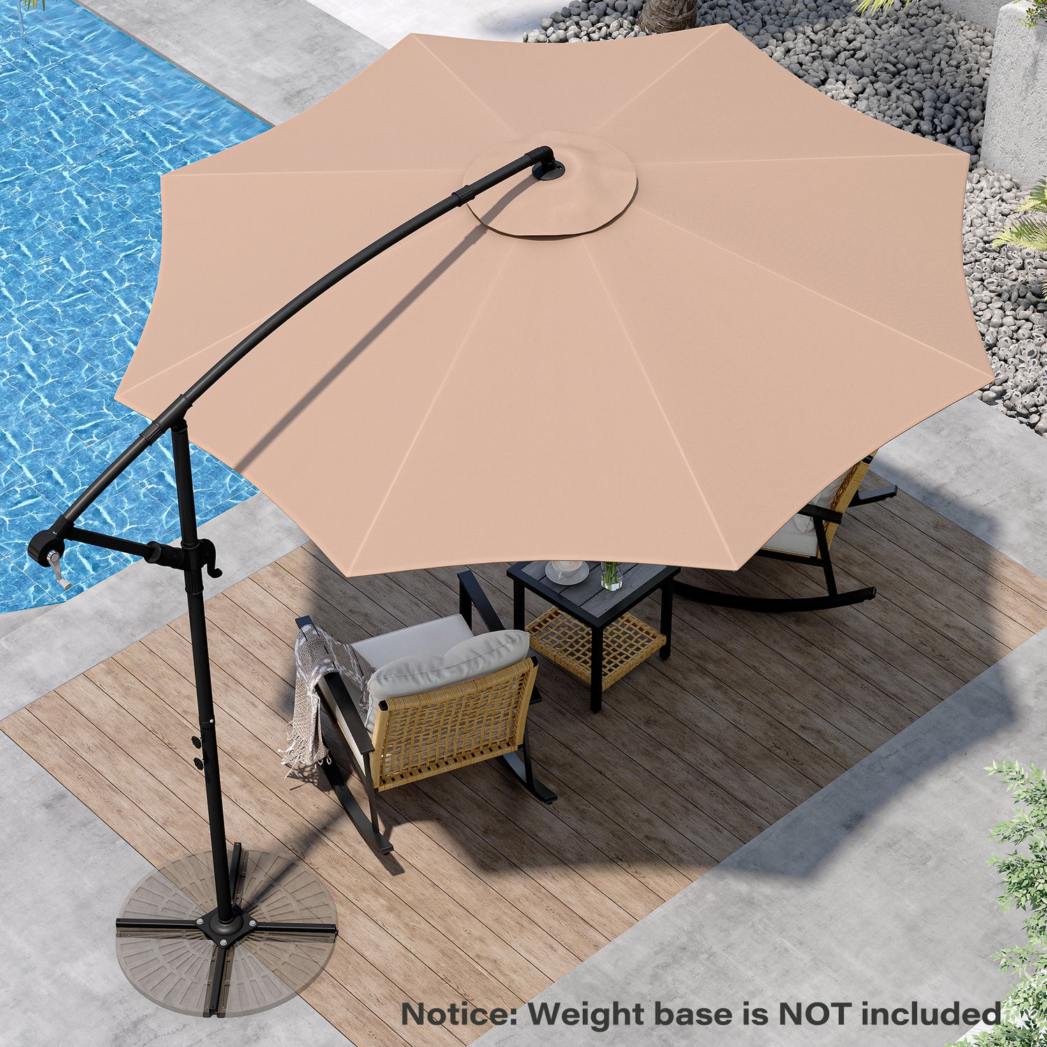 10FT Round Cantilever Patio Umbrella
