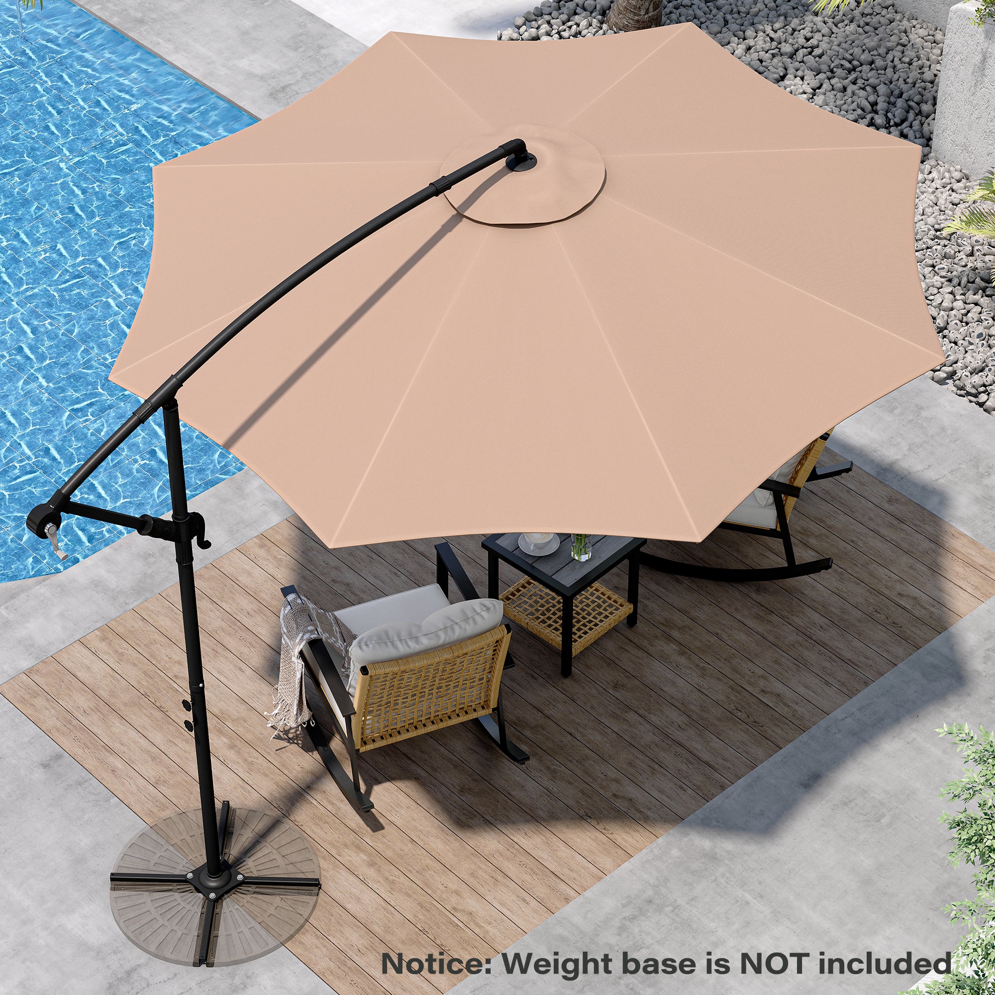 10FT Round Cantilever Patio Umbrella
