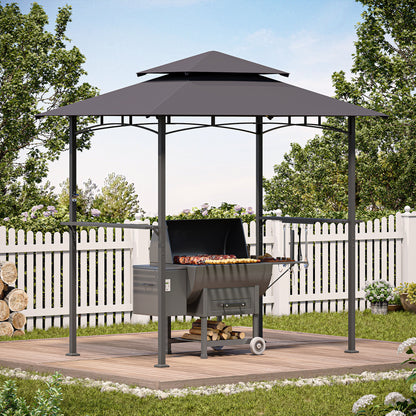 LAUSAINT HOME 8x5 FT Outdoor Grill BBQ Gazebo with 2-Tier Vented Top