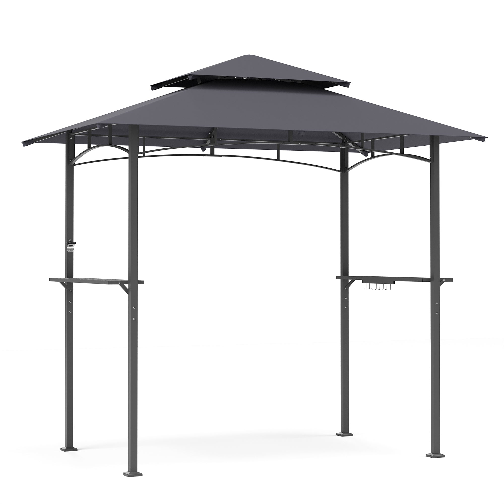 LAUSAINT HOME 8x5 FT Outdoor Grill BBQ Gazebo with 2-Tier Vented Top