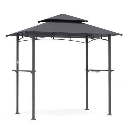 LAUSAINT HOME 8x5 FT Outdoor Grill BBQ Gazebo with 2-Tier Vented Top