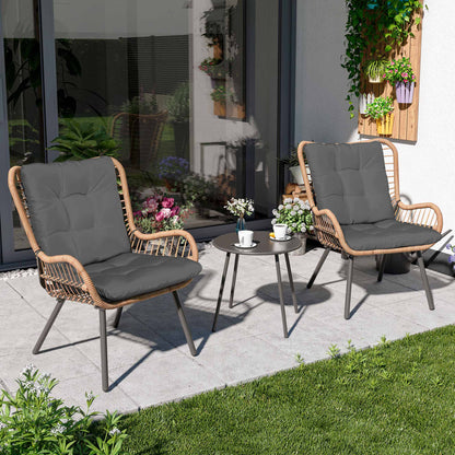 LAUSAINT HOME 3 Piece Outdoor Bistro Set with Highback