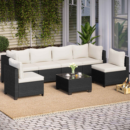 7-Piece Wicker Outdoor Conversation Sets