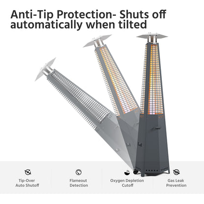 48000 BTU Pyramid Propane Standing Patio Outdoor Heater