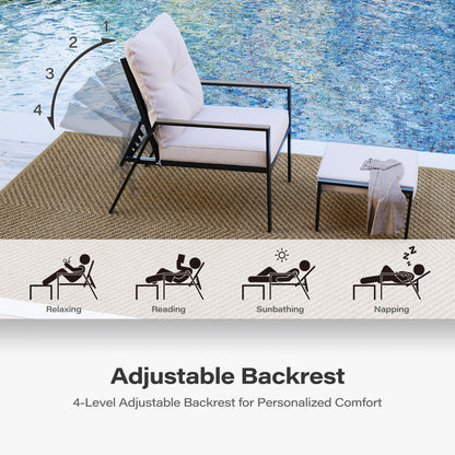 5 Pieces Outdoor Adjustable  Patio Conversation Set