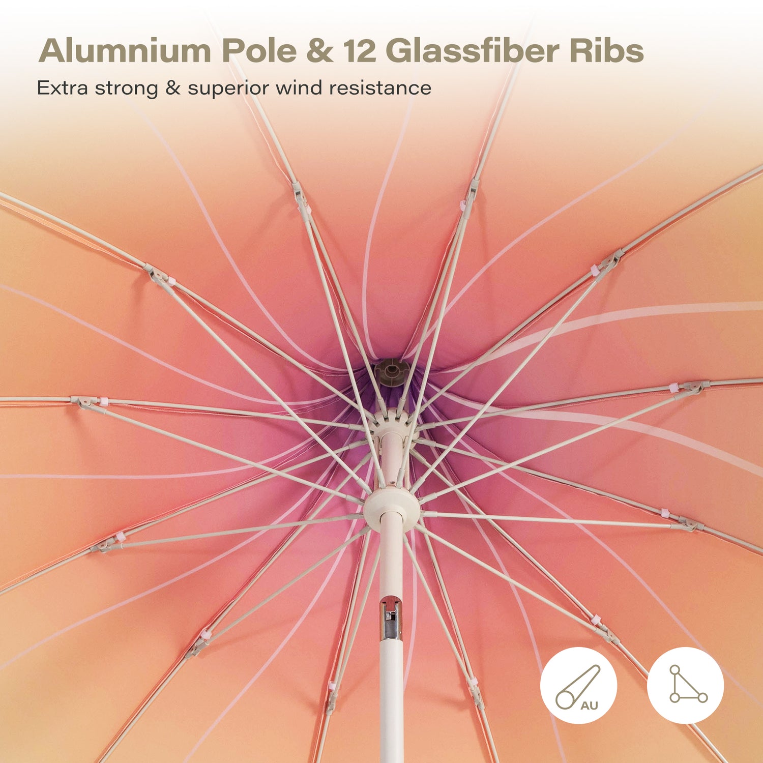 LAUSAINT HOME 9Ft Outdoor Pagoda Patio Umbrella with Lights, Patio Table Market Umbrella, 360° Rotation