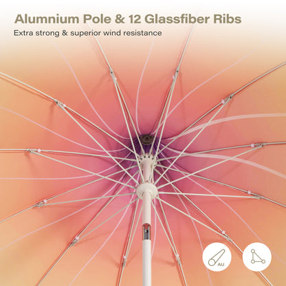 LAUSAINT HOME 9Ft Outdoor Pagoda Patio Umbrella with Lights, Patio Table Market Umbrella, 360° Rotation