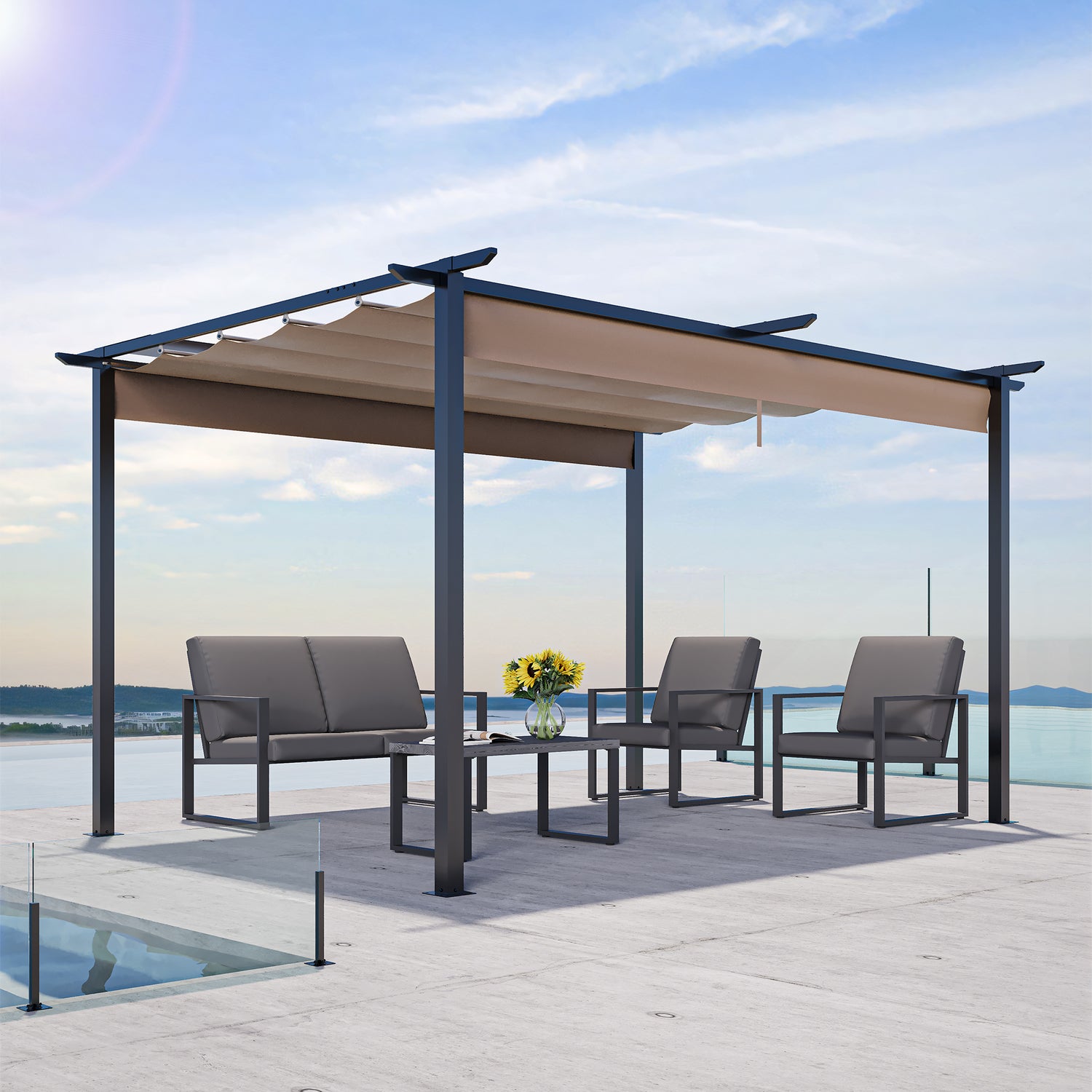 Aluminum Pergola with Canopy