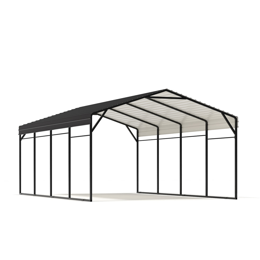 LAUSAINT HOME 12x20 FT Metal Carport Enhanced Base Heavy Duty Garage Car Shelter