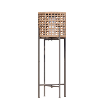 LAUSAINT HOME Solar Powered Outdoor Floor Lamp with Auto On/Off LED Light