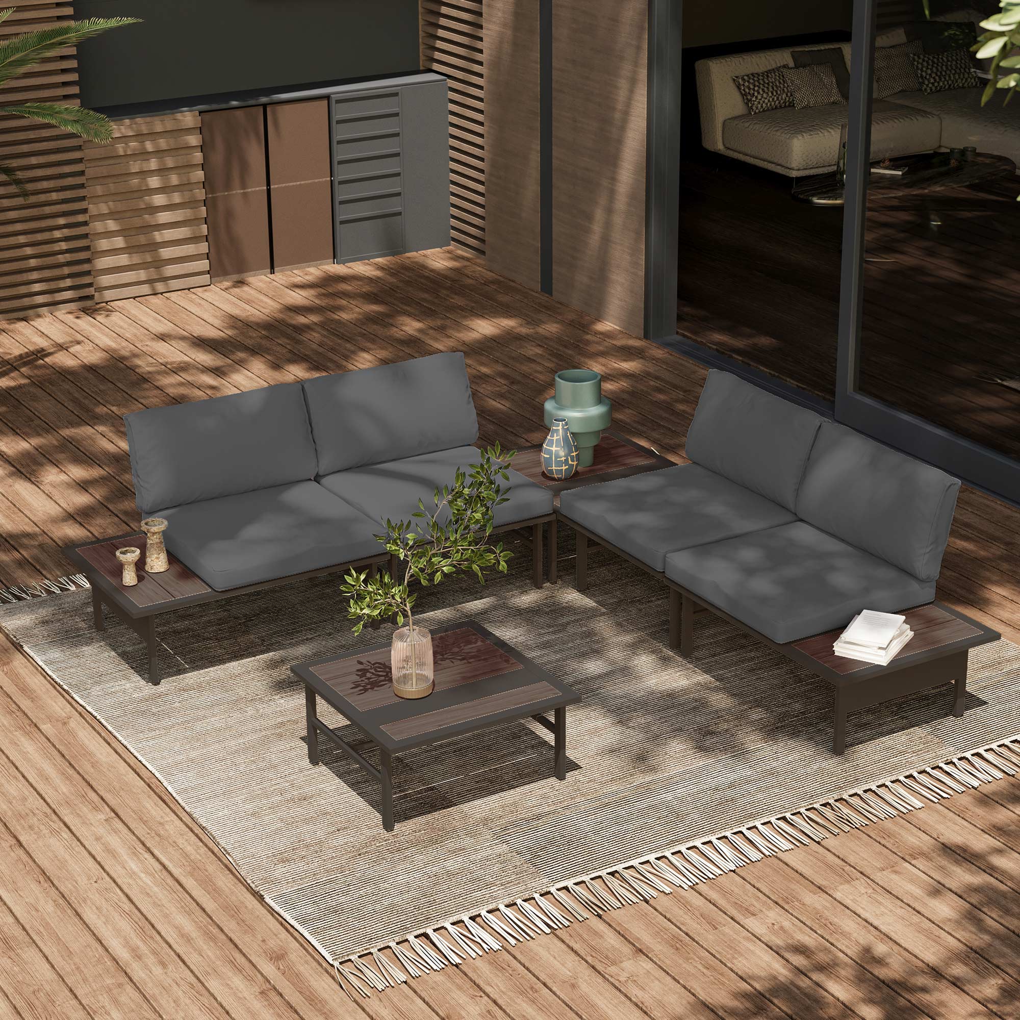 LAUSAINT HOME 6 Pieces Patio Furniture Set (Beige)