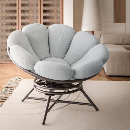 LAUSAINT HOME 40&quot; Wicker Papasan Chair with 360° Swivel Base