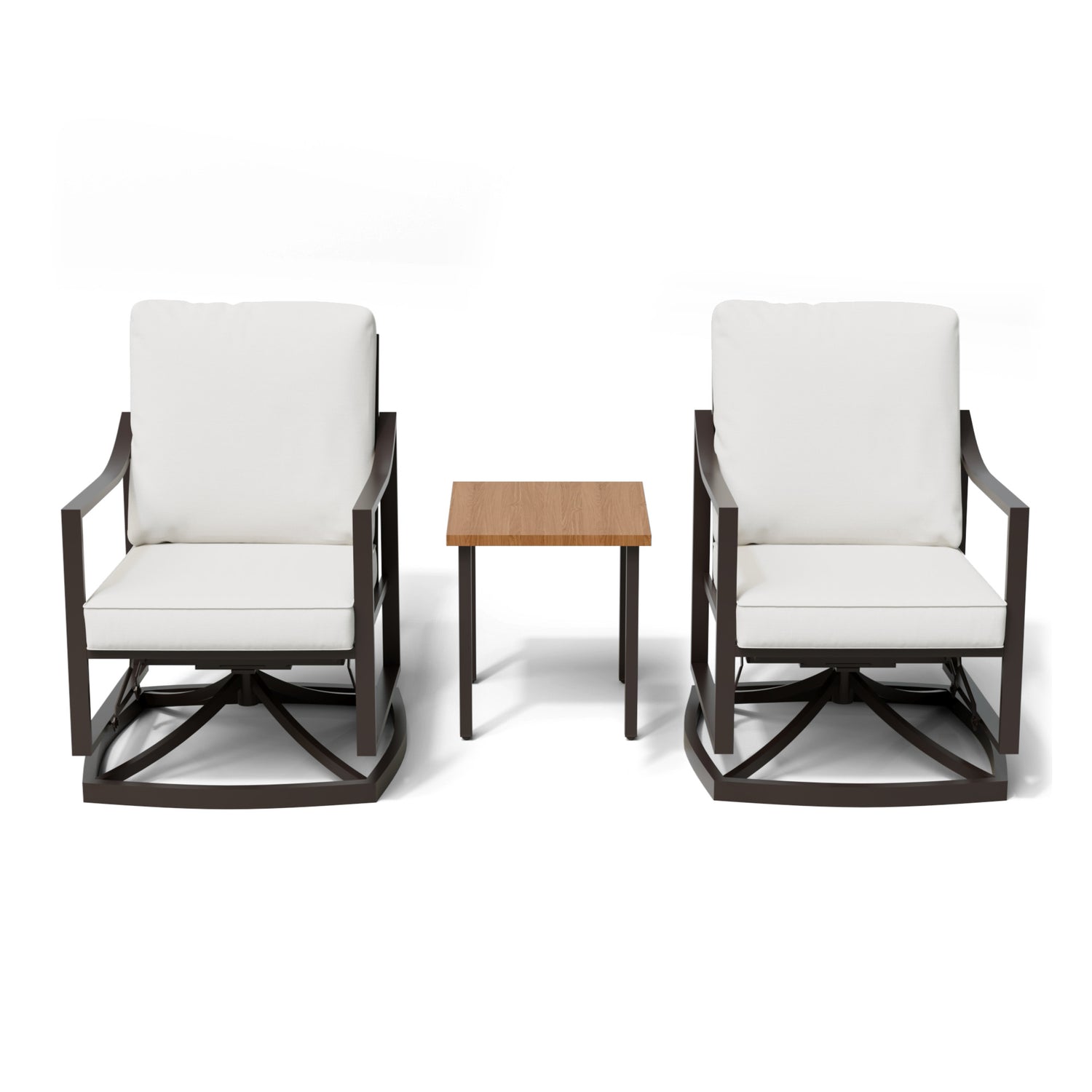 LAUSAINT HOME Outdoor Rocking Bistro Set, 3 Piece Swivel Glider Patio Conversation Set