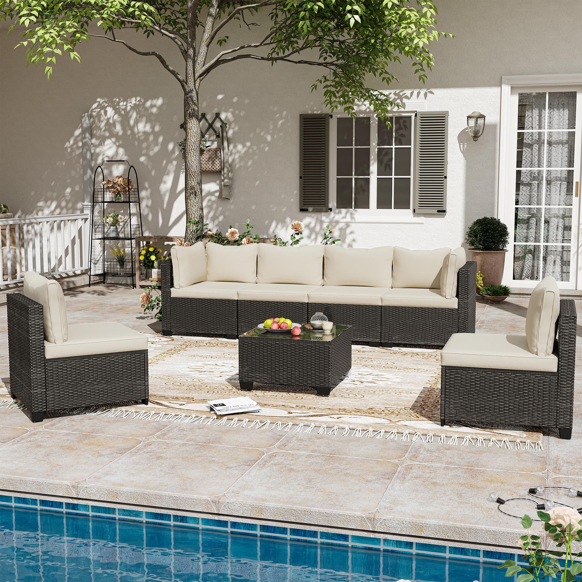 7-Piece Wicker Outdoor Conversation Sets