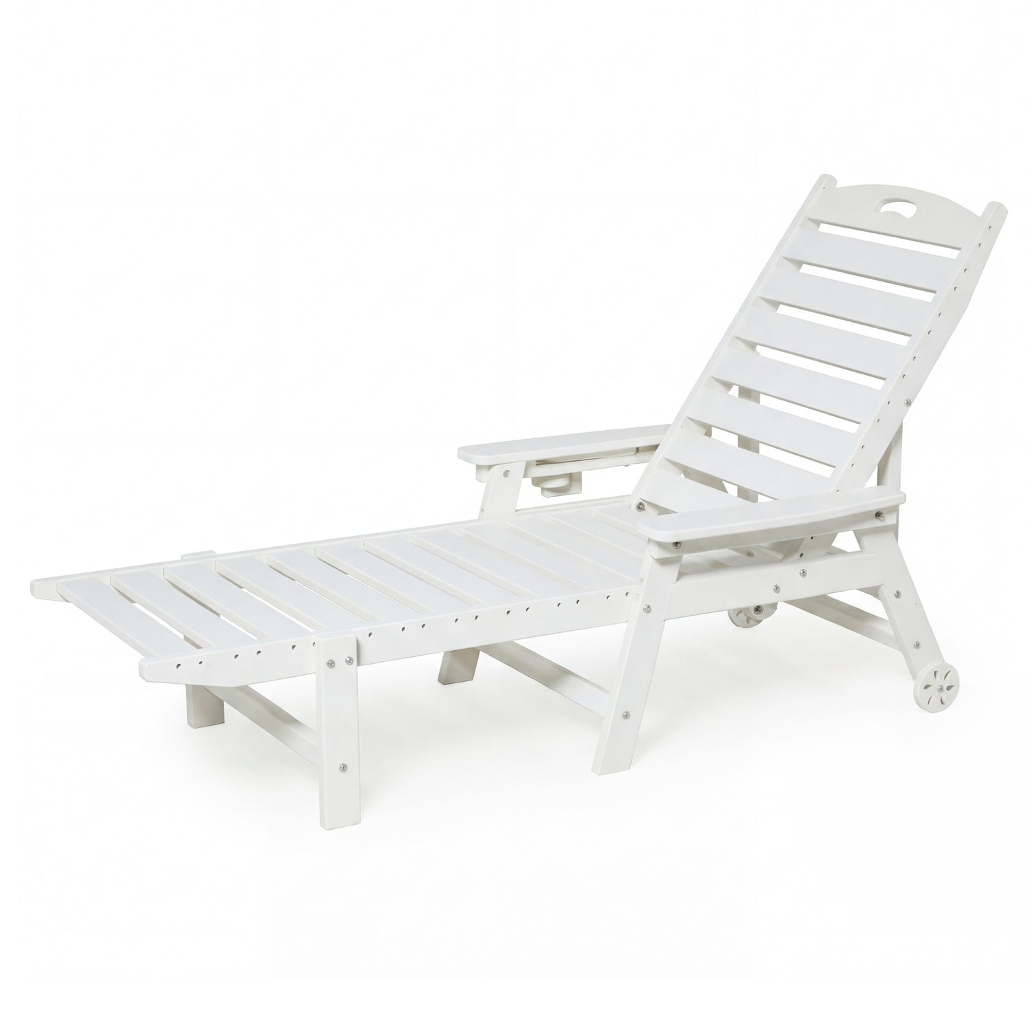 LAUSAINT HOME Outdoor Chaise Lounge Chair, 4 Positions Adjustable Pool Chair with Wheels