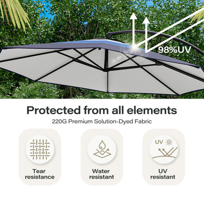 LAUSAINT HOME 11 FT Gradient Patio Cantilever Umbrella with Base