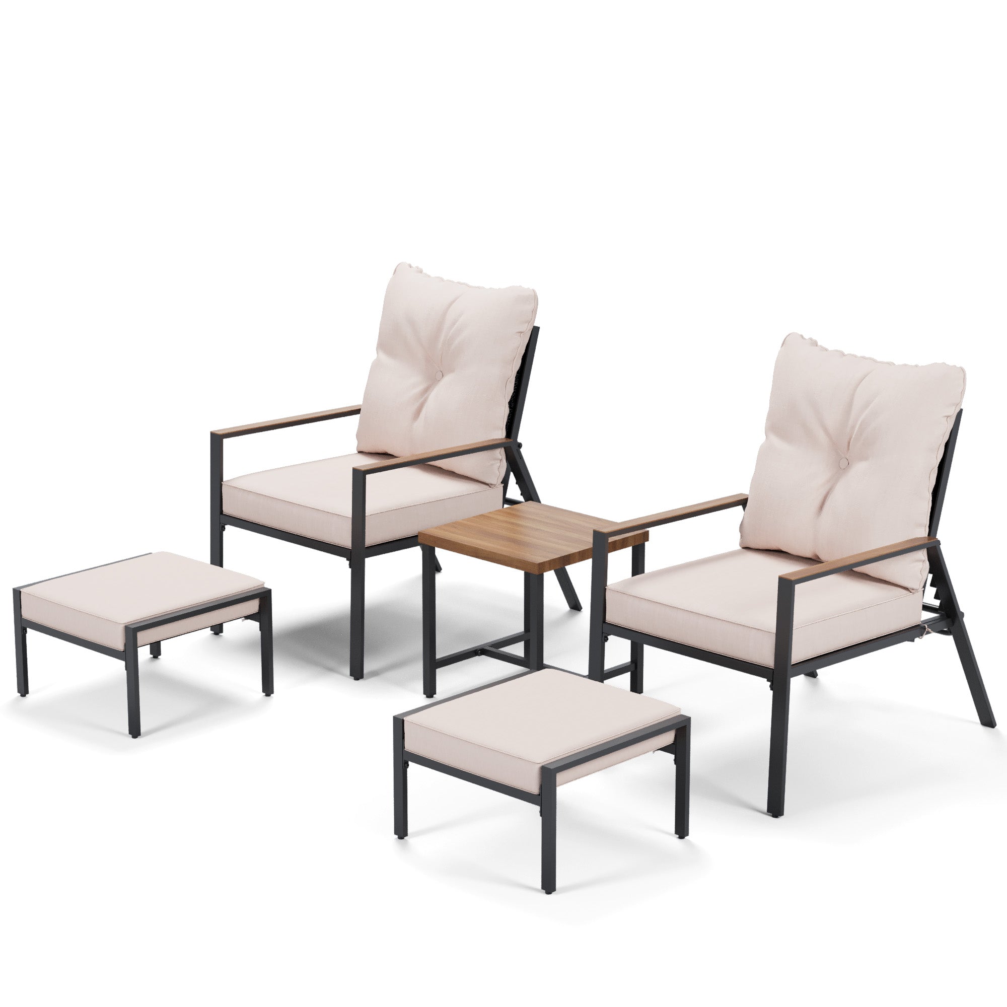 5 Pieces Outdoor Adjustable  Patio Conversation Set