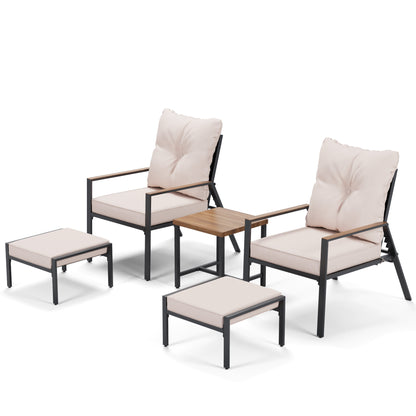5 Pieces Outdoor Adjustable  Patio Conversation Set