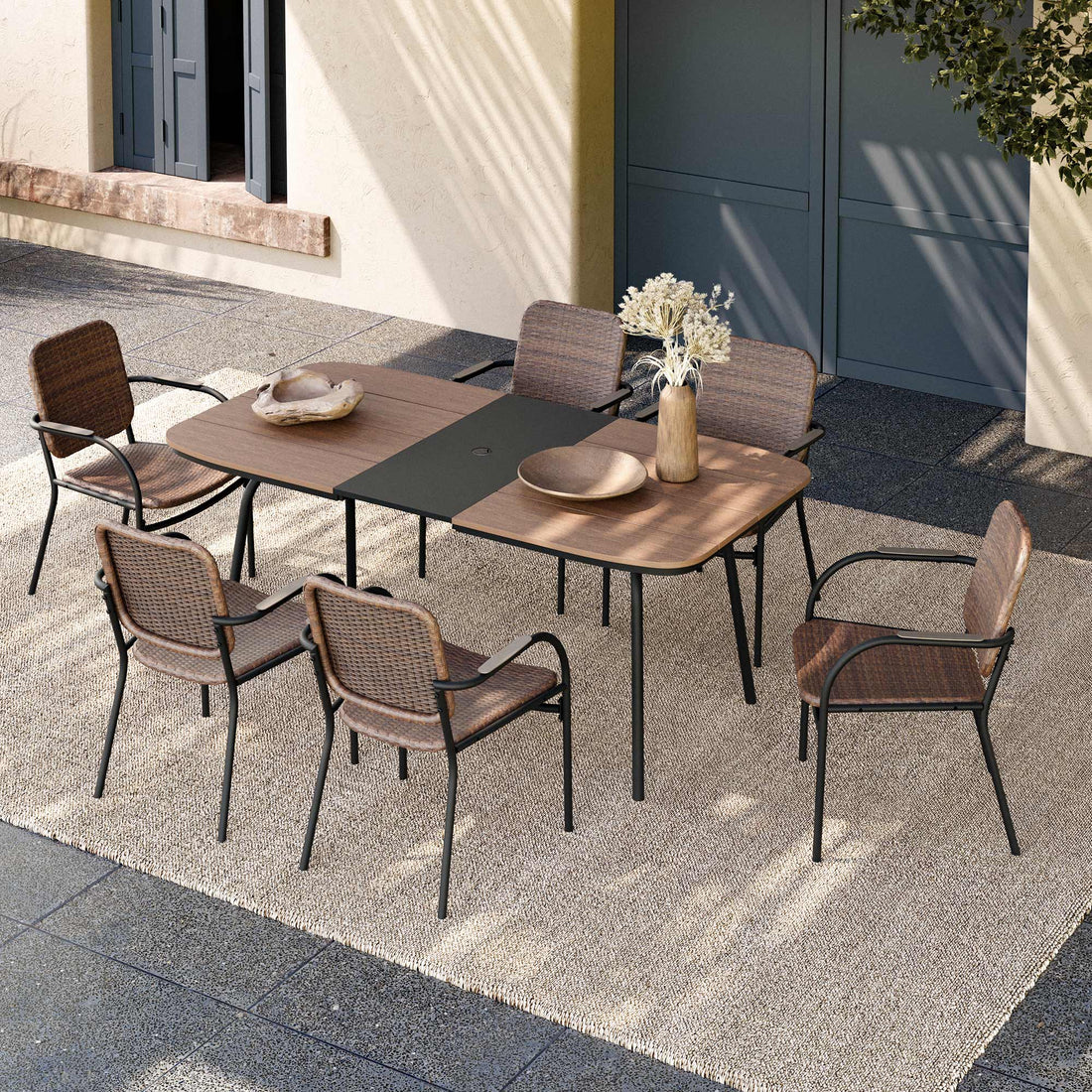 7 Pieces Outdoor Patio Dining Set