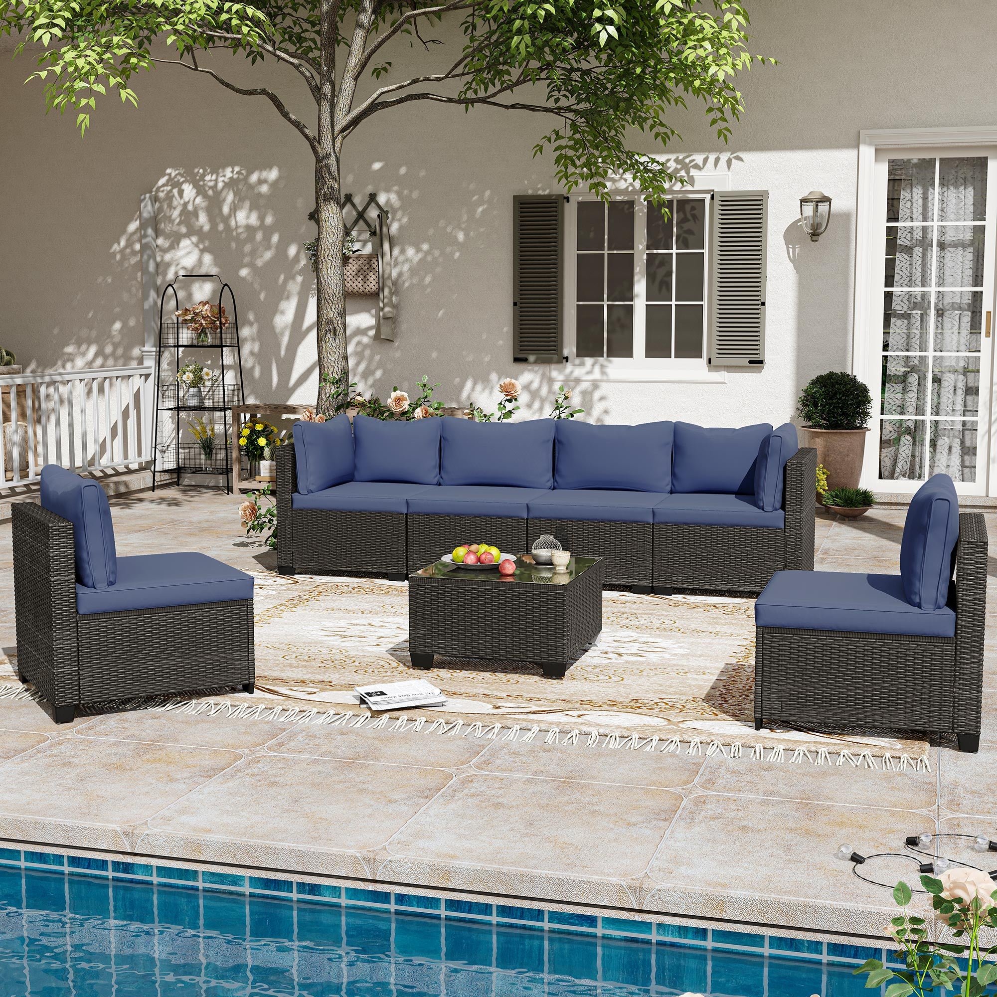 7-Piece Wicker Outdoor Conversation Sets