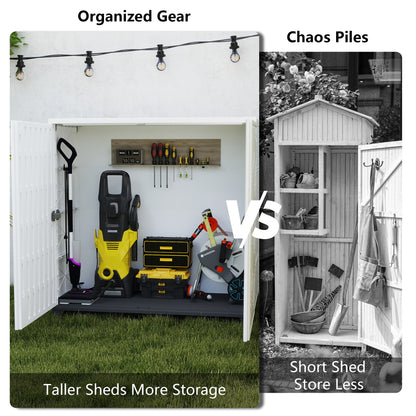 LAUSAINT HOME Decksplore Outdoor Storage Shed Weather Resistance, Horizontal Outdoor Storage Box Cabinet (No Shelves)