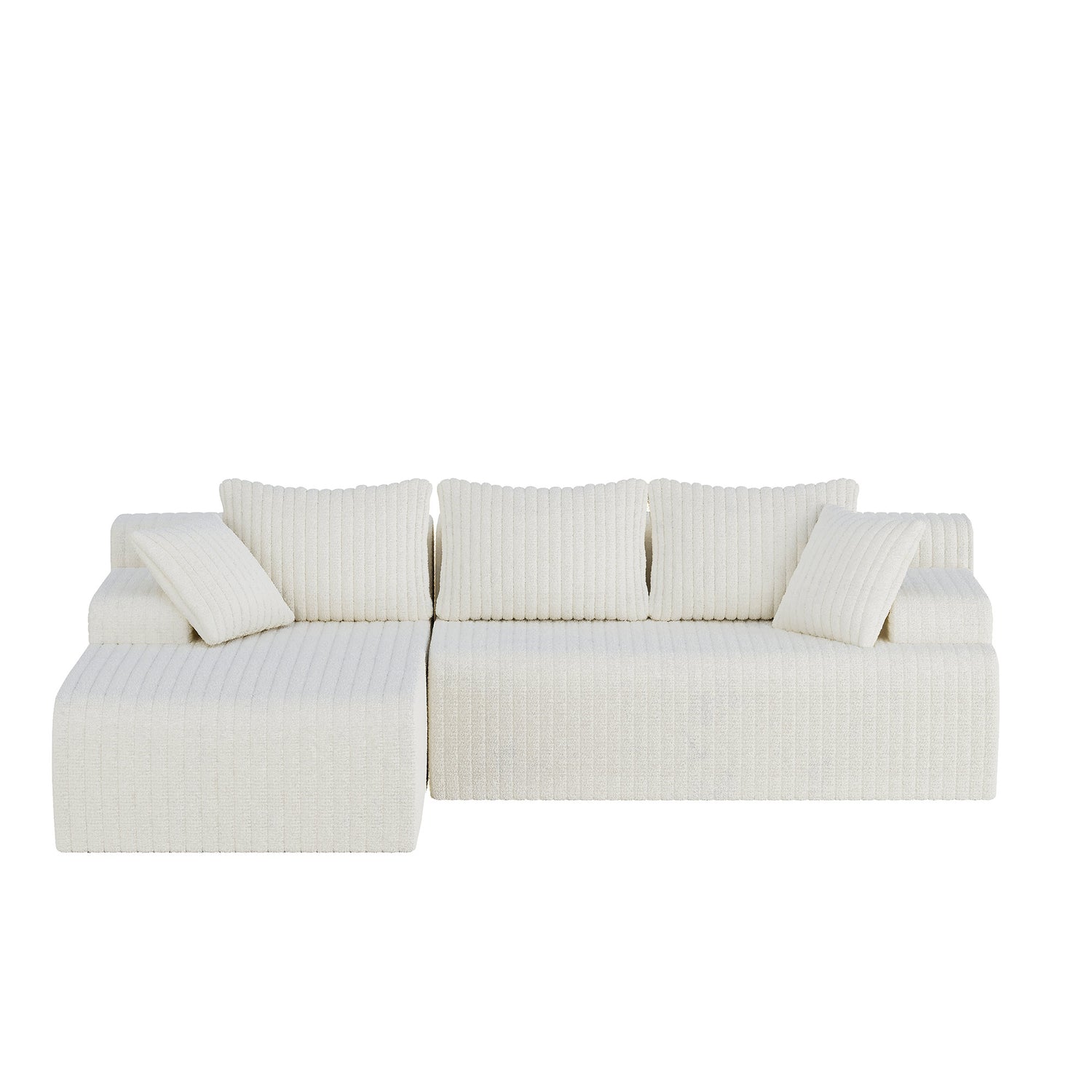 108&quot; Modular Cloud Couch Sectional, L-Shaped Boneless Sofa