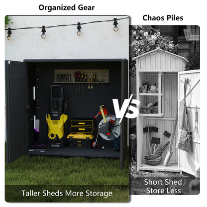 LAUSAINT HOME Decksplore Outdoor Storage Shed Weather Resistance, Horizontal Outdoor Storage Box Cabinet (No Shelves)