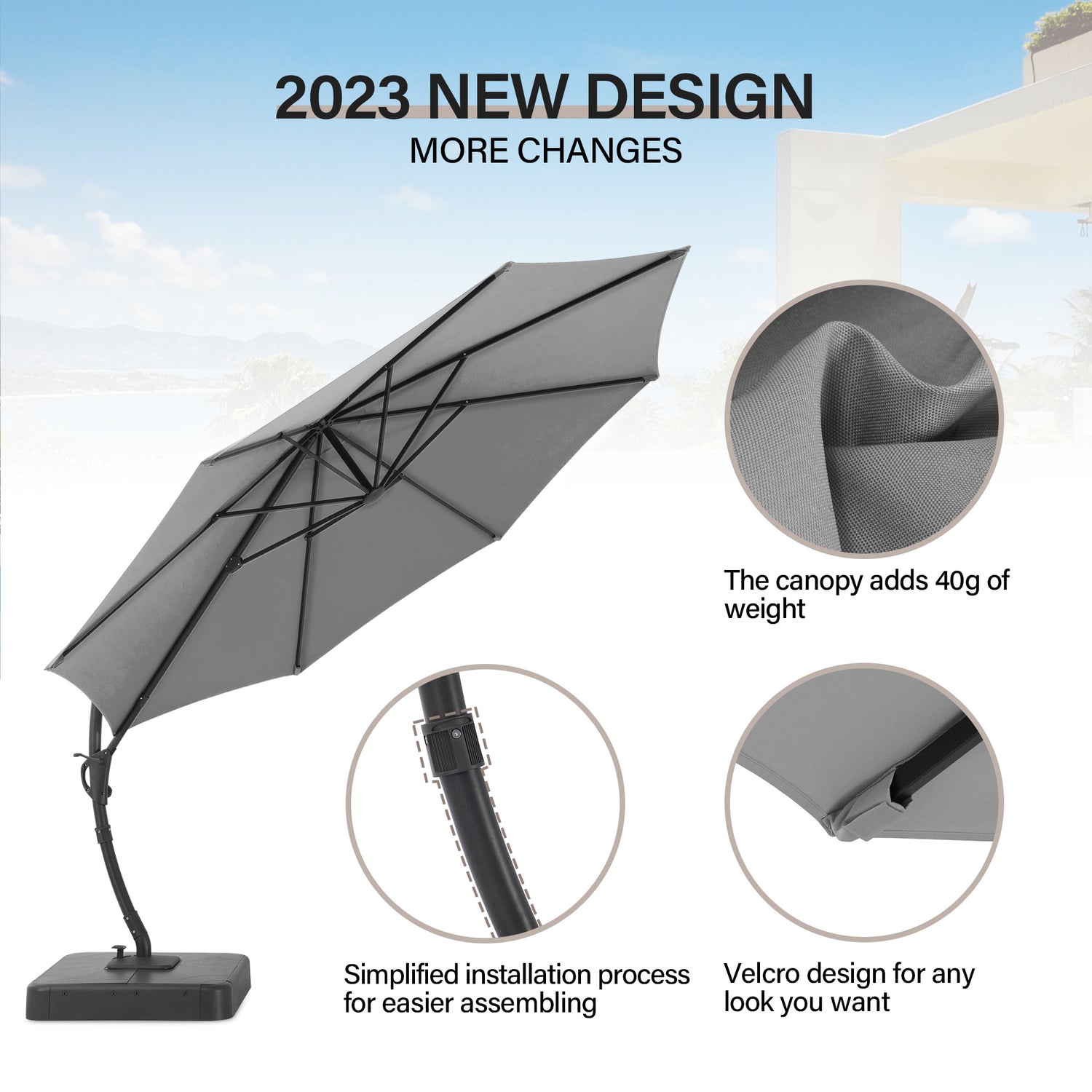 LAUSAINT HOME 10 FT Outdoor Patio Umbrella Windproof Offset Patio Umbrellas