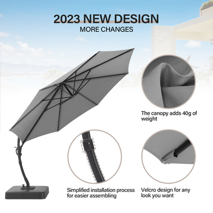 LAUSAINT HOME 10 FT Outdoor Patio Umbrella Windproof Offset Patio Umbrellas