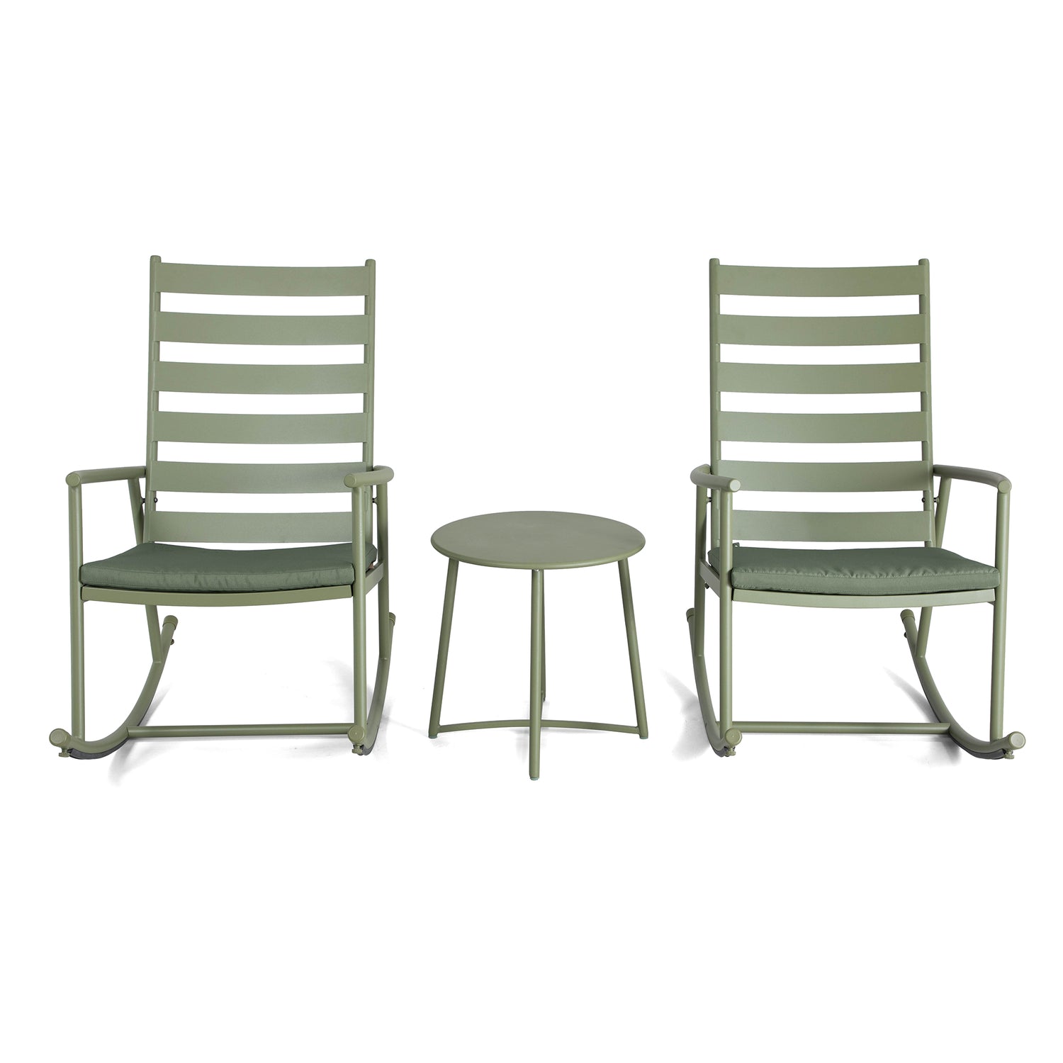 3-Piece Outdoor Rocking Bistro Set with Cushions