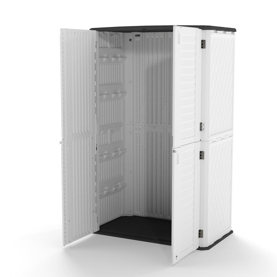 LAUSAINT HOME Decksplore Outdoor Storage Shed Weather Resistance, Double-Layered Horizontal Outdoor Storage Box for Garden, Patios